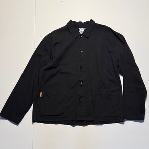 SERVICE WORKS 100% Organic Cotton Black Button-Up Chore Jacket Chefs Wear 3XL